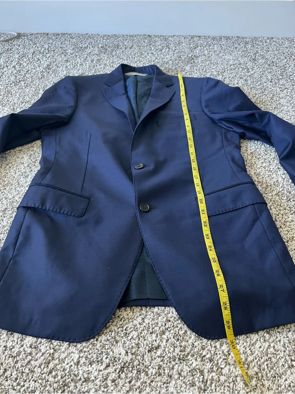 Carl Sterr Loro Piana Navy Wool Blazer Sport Coat 38R Made Canada
